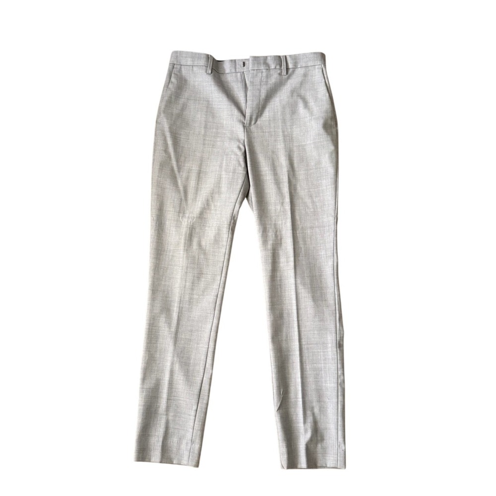 Banana Republic Tailored Fit Dress Pants Light Grey Wool Blend Mens 32x34 Lux